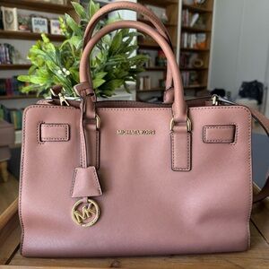 Michael Kors Dusty Rose Dillon Saffiano Leather Handbag